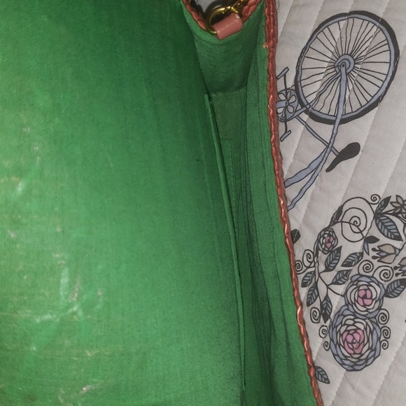 Wicker clutch with strap NWOT maroon colored. - Picture 3 of 4